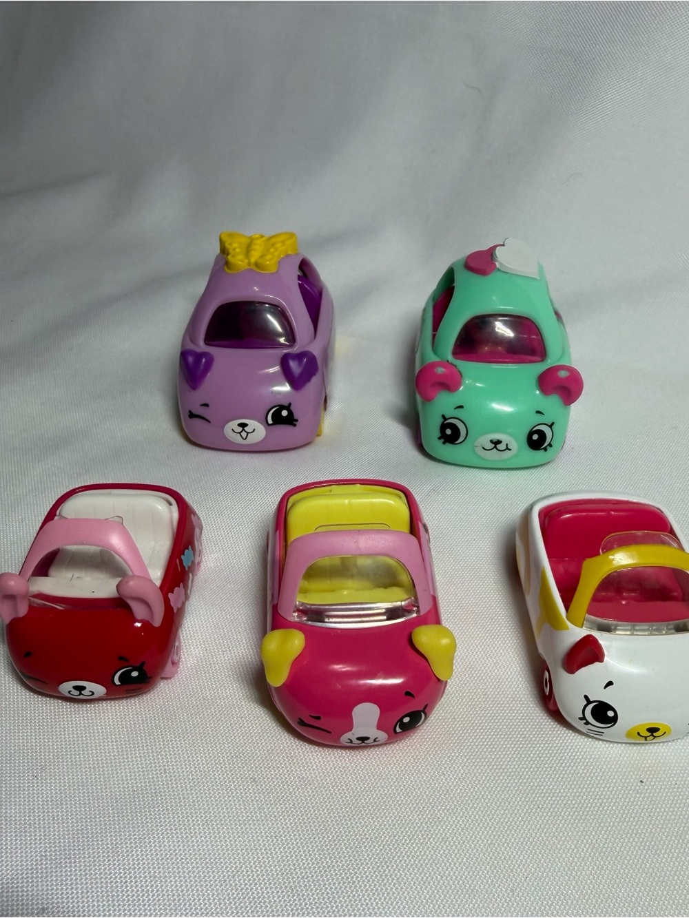 Shopkins Mini Animal Convertible Cars - Purple, Mint, Pink, Red, Yellow, White